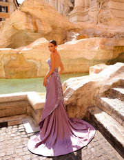 faded purple evening gown