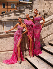 hot pink evening gowns