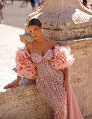 light pink evening gown