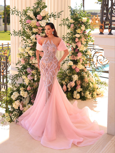 light pink evening gown