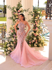 light pink evening gown