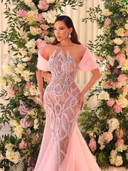 light pink evening gown