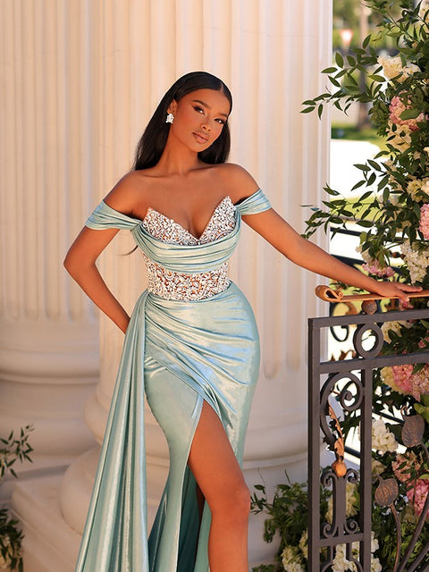 mint evening gown