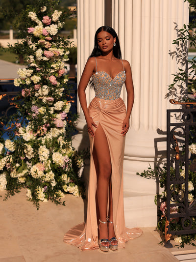 nude evening gown