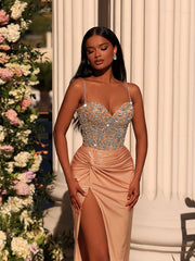 nude evening gown