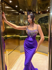 purple evening gown