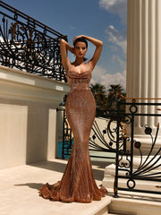 copper evening gown